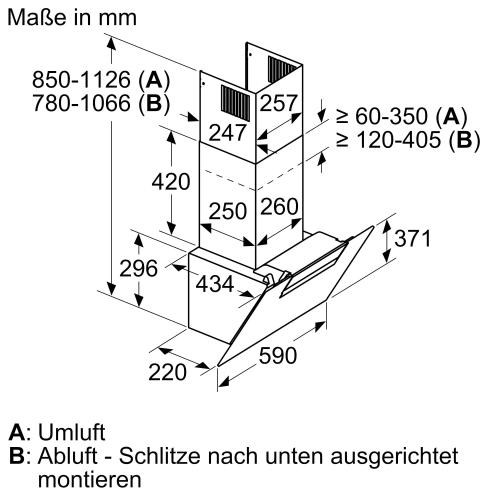 Bosch DWK 67 EM 60 Dunsthaube 669 m³/h